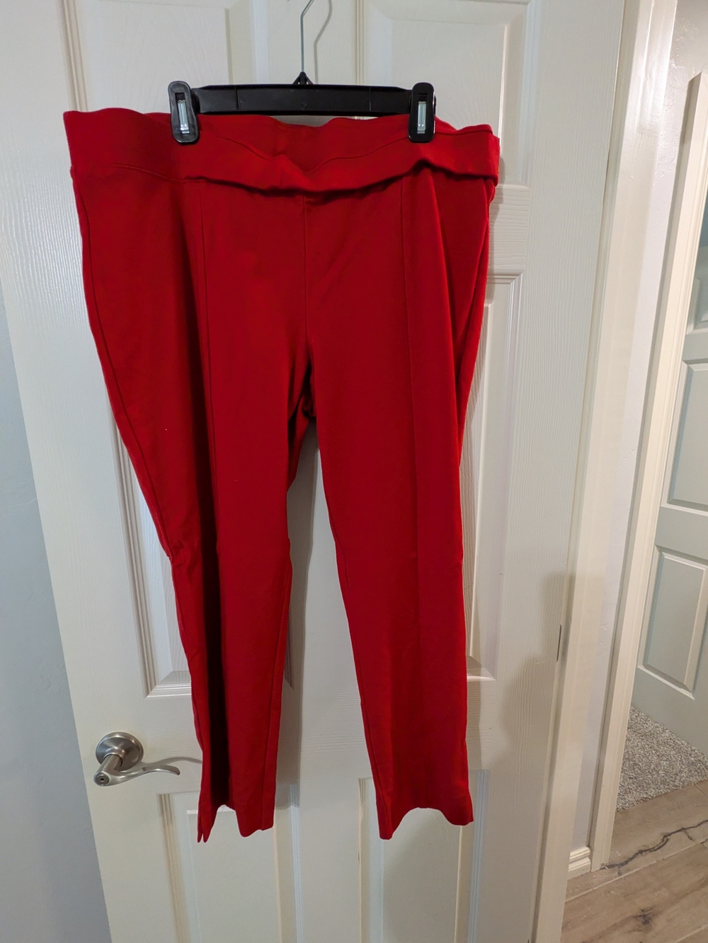 The Limited Red Slim Ponte Pull-On Pants